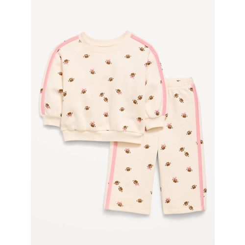 Printed Sweatshirt and Wide-Leg Sweatpants Set for Baby