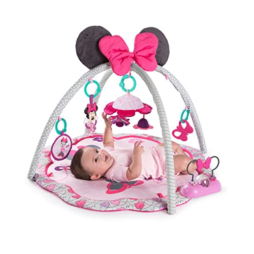 Bright Starts Disney Baby Minnie Mouse Garden Fun Activity Gym Play Mat with Melodies, Ages Newborn +