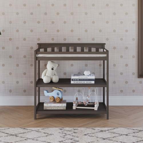 Flat Top Diaper Changing Table, Dapper Gray | Child Craft