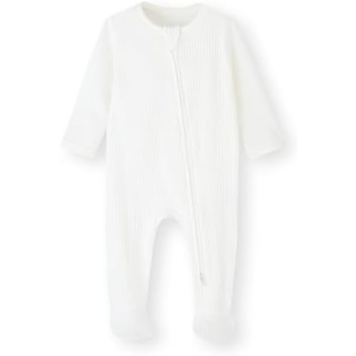 ACESTAR Baby Footies Pajamas, 2-Way Zipper Baby Sleepers with Mitten Cuffs - Long Sleeve Baby Zip Up Onesie for 0-12 Months