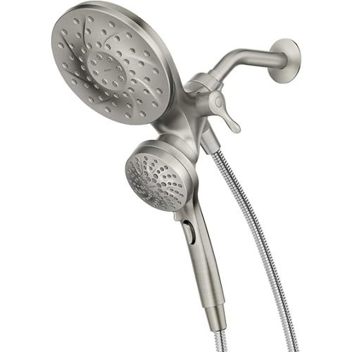 Moen Engage Magnetix 2-in-1 Combo Rain Showerhead with Detachable Handheld Shower Spray, Featuring Magnetic Docking System, Spot Resist Brushed Nickel, 26009SRN