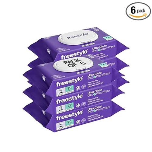 Freestyle Soft Jumbo Baby Wipes, Hypoallergenic and Unscented, Water-Based Wet Wipes for Babies, Finely Suited for Sensitive Skin, Thick & Oversized, Pack of 6, 72 Wipes Per Pack