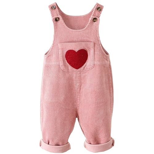 Happy Cherry Infant Baby Boy Girl Corduroy Overalls Romper Adjustable Button Suspender Big Pants Plain Romper Outfit Clothes