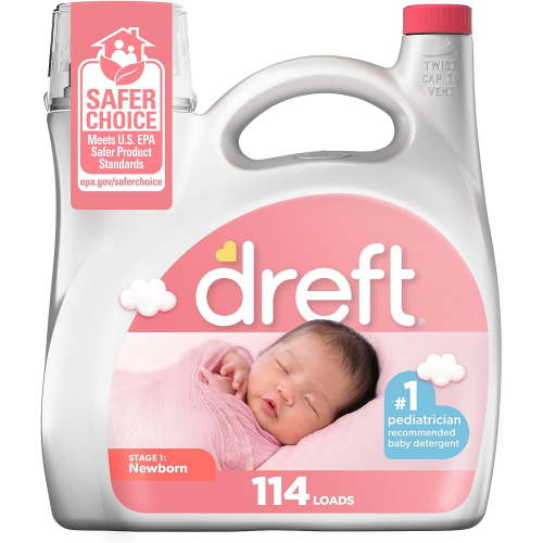 Stage 1 Newborn Baby Liquid Laundry Detergent, Gentle on Sensitive Skin, HE Compatible, 114 loads