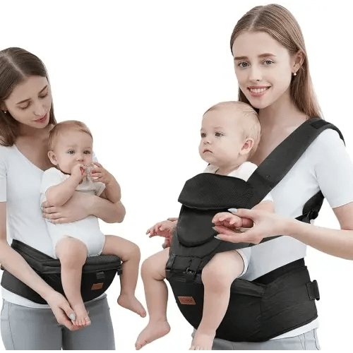Baby Carrier with Hip Seat, Baby Carrier Newborn to Toddler, 6-in-1 Ways to Carry, All Seasons, Adjustable Baby Holder Carrier for Breastfeeding(Black)