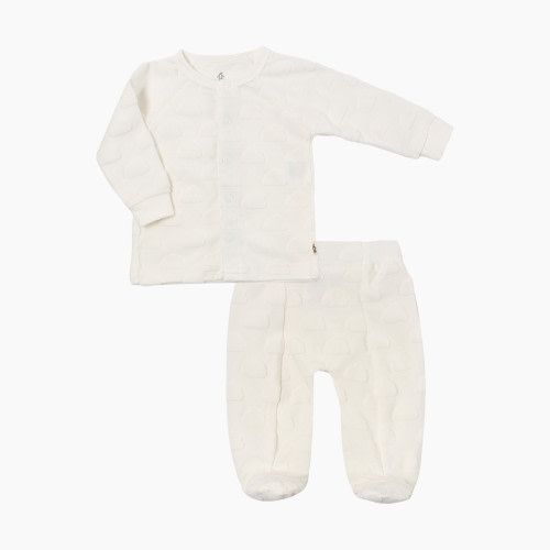 Snugabye Velour 2-Piece Outfit Set - White, 3-6M
