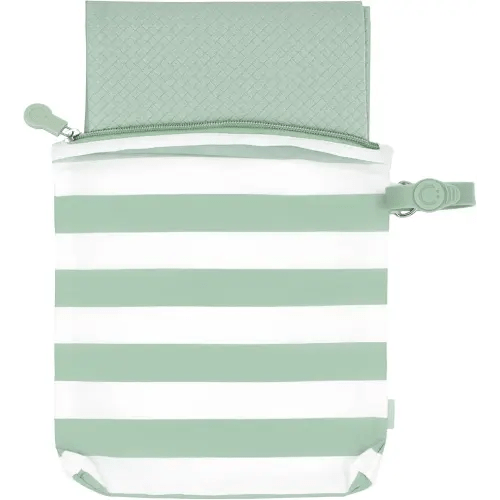 Ubbi On-The-Go Changing Baby Mat with Carrying Bag, Soft and Comfortable Diaper Bag Accessory Must Have for Newborns, Easy to Clean, Portable Changing Pad, Sage Green