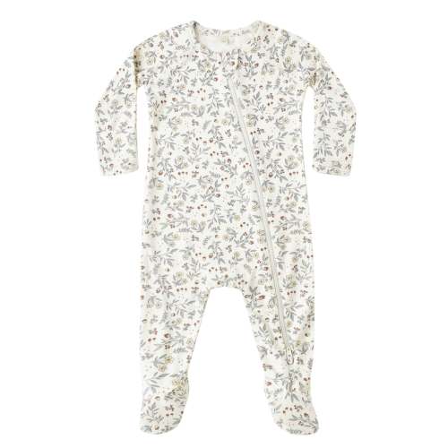 Quincy Mae - Bamboo Zipper Footie - Woodland