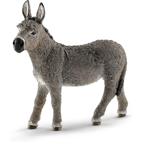 Schleich Farm World Realistic Donkey Animal Figurine - Highly Detailed and Durable Farm Animal Toy, Fun and Educational Play for Boys and Girls, Gift for Kids Ages 3+