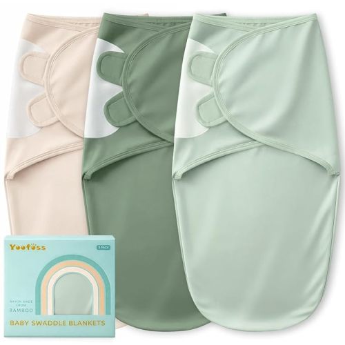 Yoofoss Baby Swaddle for Newborns 0–3 Months, Rayon Made from Bamboo Swaddle, Noiseless Closure Swaddle Sack, Soft Breathable & Durable Snug Fit