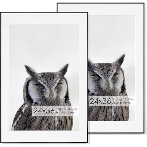 Fun Memories 24x36 Picture Frame, Solid Oak Wood Frame for Wall, 24x36 Matted for 20x30, Natural Oak Wood Frame for Home Decor, Set of 2