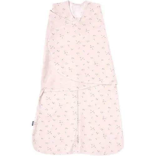 HALO 100% Cotton Sleepsack Swaddle, 3-Way Adjustable Wearable Blanket, TOG 1.5, Pink Floral, Newborn, 0-3 Months