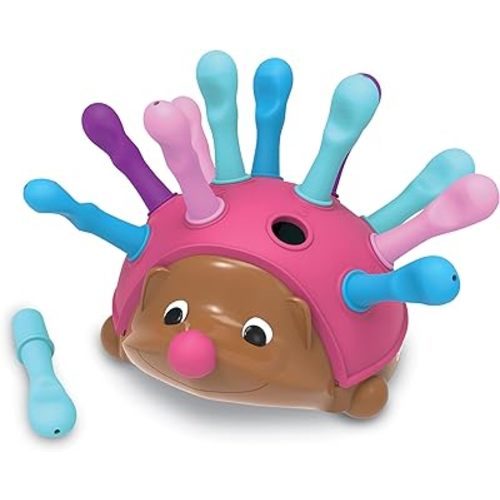 Learning Resources Spike The Fine Motor Hedgehog Pink - 14 Pieces, Ages 18+ months Fine Motor and Sensory Toy, Educational Toys for Toddlers, Montessori Toys