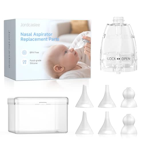 Nasal Aspirator Replacement Parts | Suction Chamber, 6 Silicone Tips & Case | Compatible with GROWNSY, X-Bosak, Watolt, Navage Nose Sucker for Baby & Toddlers, BPA Free