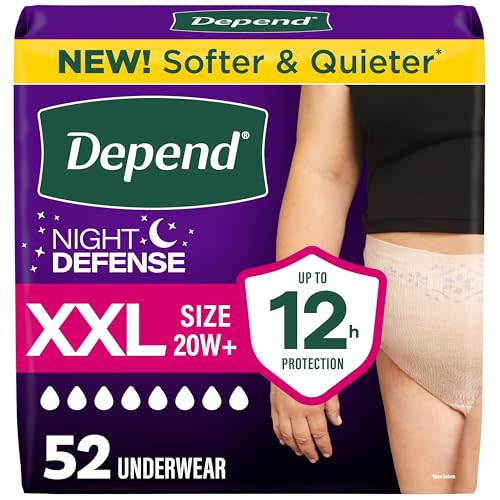 Depend Night Defense Adult Diapers for Women, XXL, 52 Count