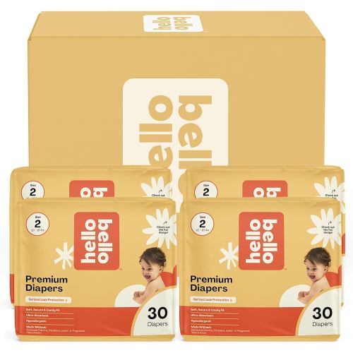 Hello Bello Diapers, Size 2 (10-16 lbs) Superstars - 120 Count Value Pack of Premium Disposable Baby Diapers, Hypoallergenic with Soft, Cloth-Like Feel