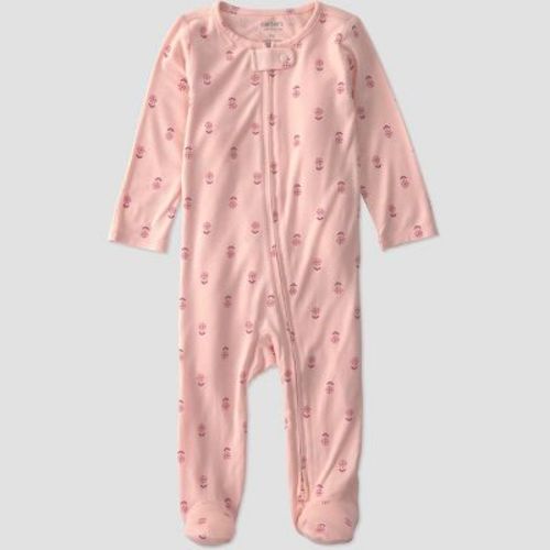 Carter's Just One You® Baby Girls' flowers Comfy Soft Long Sleeve Sleep N' Play - Pink 9M