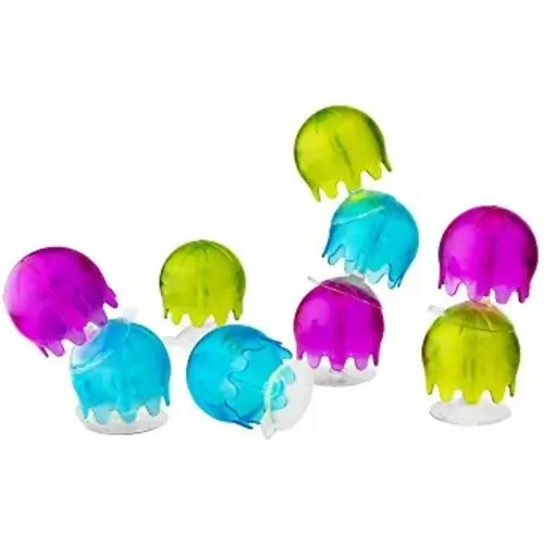 Boon JELLIES Suction Cup Toddler Sensory Bath Tub Toy for Kids Aged 12 Months and Up, Multicolor (Pack of 9)