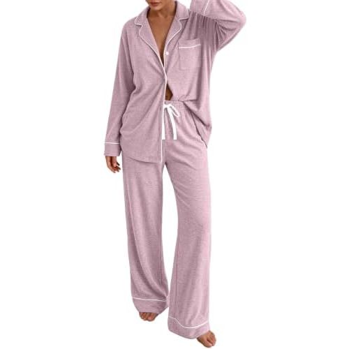 LILLUSORY Women's Long Sleeve Cotton Pajama Sets Lounge Sleepwear 2026 Fall