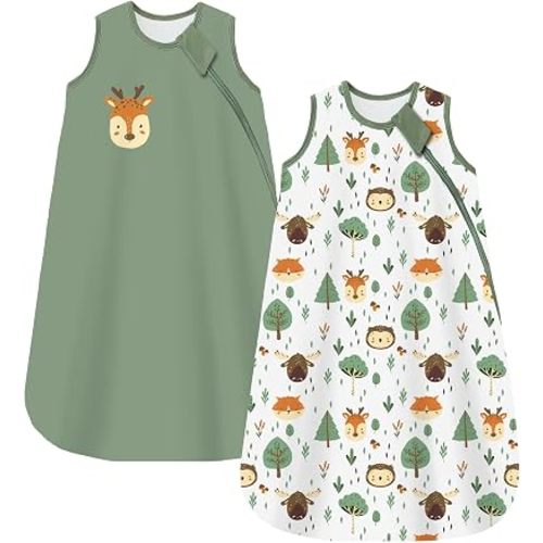 Chilsuessy Baby Sleep Sack 12-18 Months 1.0 TOG, 100% Cotton Baby Wearable Blanket with 2-Way Zipper, Infant Toddler Sleeping Sack for Newborn Boys and Girls