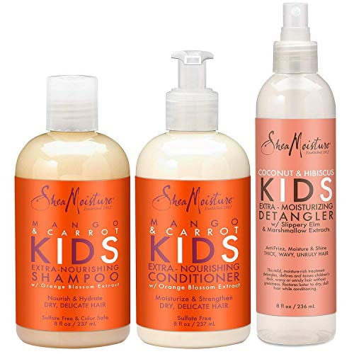 SheaMoisture Kids Nourishing Shampoo, Conditioner & Detangler Set, Mango & Carrot