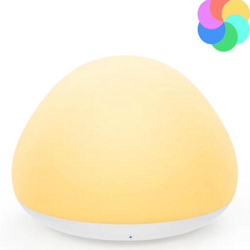 JolyWell Baby Night Light for Nursery, Soft Silicone Tap Control Night Lamp with 8 Color Changing, Stepless Dimming, Rechargeable Portable Night Light for Kids, 1H-Timer, Warm Light for Breastfeeding