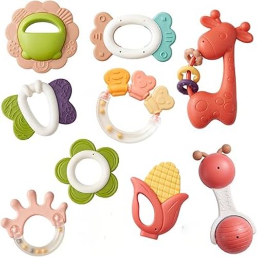 Baby Rattles TeetherToys for Babies 3-6 Months, Infant Toys 6-12 Months, Baby Gift Teething Toy