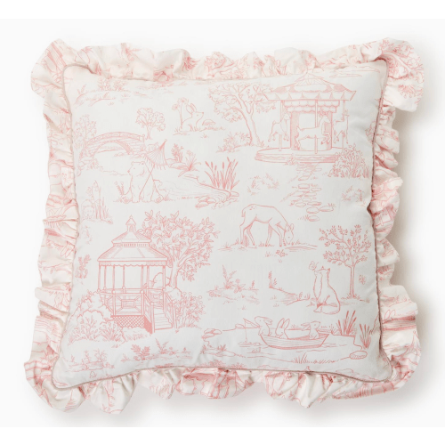 Toile Pillow (Pink)