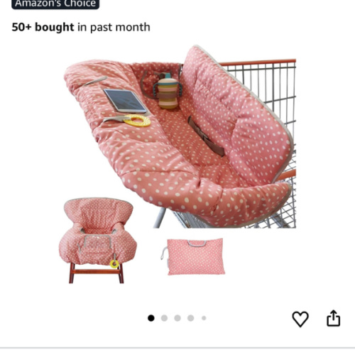 Suessie Shopping Cart Cover and High Chair Cover, Pink Dots