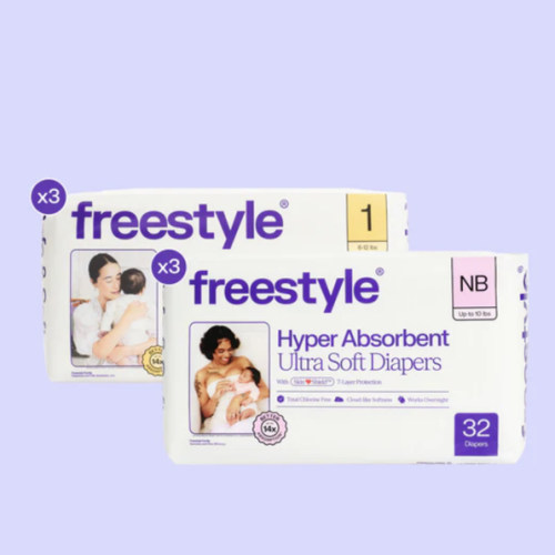 NB + Size 1 Freestyle Skin❤️Shield Diaper Bundle