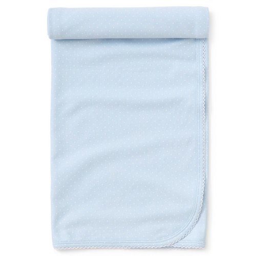 Blue w/ White Dot Blanket - The Sandbox Children's Boutique