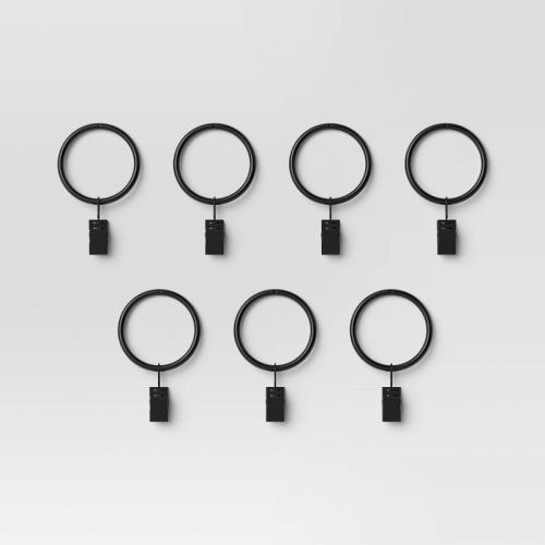 Hanger - 7pk Clip Rings - Matte Black