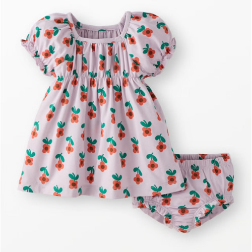 Baby Puff Sleeve Dress & Bloomers Set