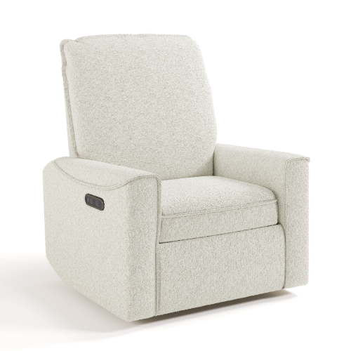 Storkcraft Santos Deluxe Nursery Power Recliner Swivel Glider, Ivory Boucle