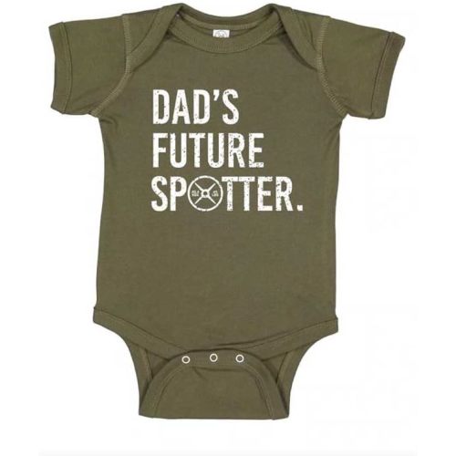 Dads Future Spotter Unisex Bodysuit, Baby Boy or Baby Girl, Cotton One Piece