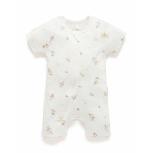 Baby Boy and Baby Girl Short Sleeve Zip Coveral