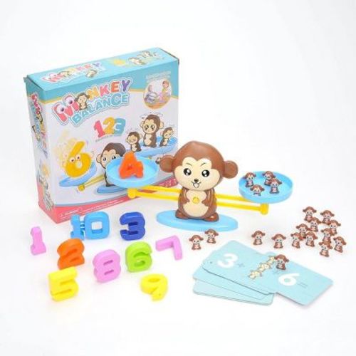 JuzToys STEM Toy Monkey Balance Math Game for Kids – Number Learning and Counting Toy, Educational Toys for Preschool and Kindergarten – Blue