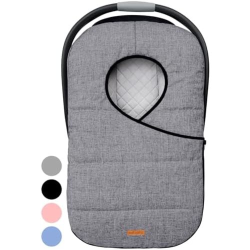 liuliuby Winter Carseat Covers for Baby | Infant Car Seat Cover Baby | Doona Accessories | Warm & Thick Fleece Canopy for Infant & New Born Cold Weather (Gray)