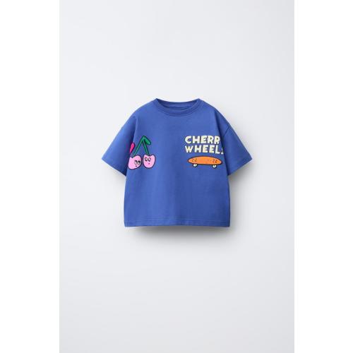 RUFFLY PATCH T-SHIRT - Bluish | ZARA United States