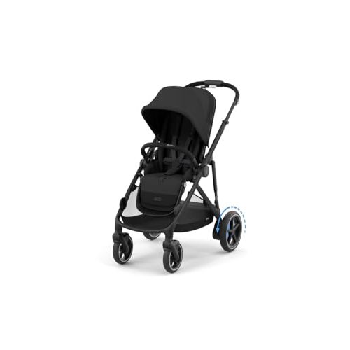 Cybex e-Gazelle S Electronic Assist Stroller  Gazelle S Single-to-Double Electric Stroller, Smart Assist, Rocking Mode, 20+ Configurations & Compact Fold, Moon Black with Black Frame