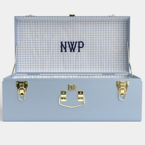 Petite Trunk - Light Blue - Picnic in Blue / Embroidery