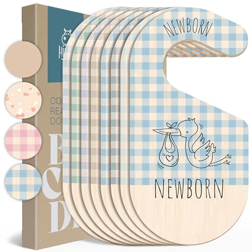 HIPPOTALE Baby Closet Dividers - Blue Baby Clothes Organizer for Nursery Decor, Storage & Organization - 8 Size Closet Dividers for Hanging Clothes, Gender Neutral Nursery Must Haves & Essentials