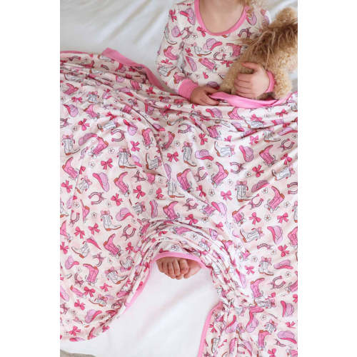 Rodeo Dreams Double Sided Bamboo Blanket | Pink