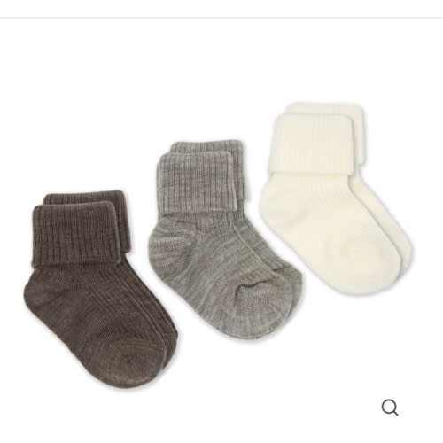 Wool Socks, Baby and Toddler, Brown-Gray & White
