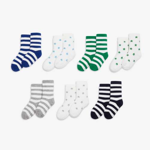 Baby sock 7-pack in star - Navy mix / Size 6-12