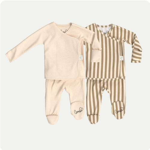 Baby Bundle Footie - Oat + Toffee Twist – Bonsie Skin to Skin Babywear