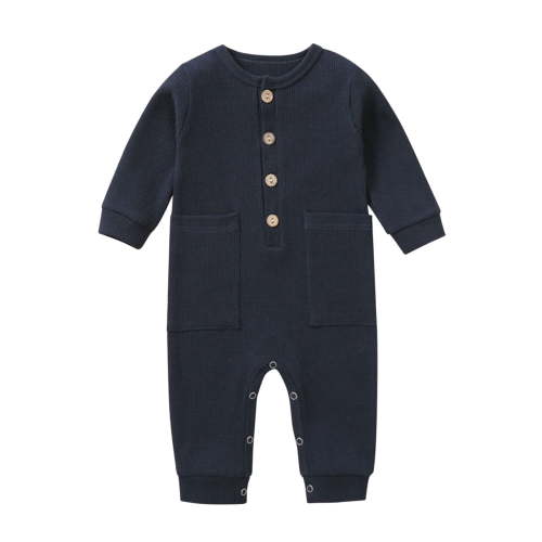 BLVB Newborn Unisex Baby Boy Girl Long Sleeve Button Romper One-Piece Jumpsuit Infant Baby Fall Winter Clothes