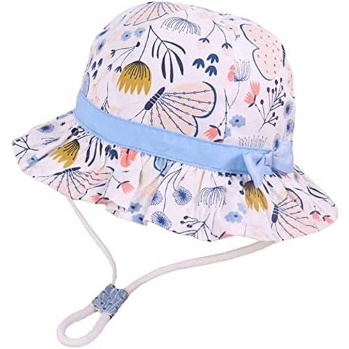 Baby Sun Hat UPF 50+ Sun Protective Toddler Bucket Hat Summer Kids Beach Hats Wide Brim Outdoor Play Hat for Boys Girls