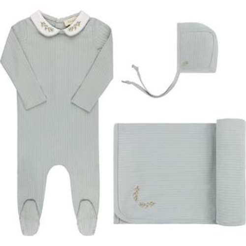 Wide Rib Emboidered Scallop Collar Collection - Take Me Home Set, 6M