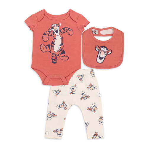 Disney Newborn Baby Outfit Set 3-Piece Set Bodysuit, Pants, and Bib Sizes 0- 9 Months